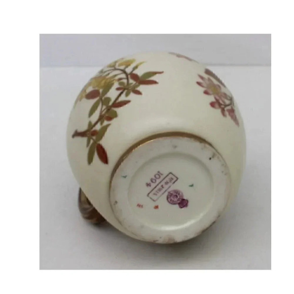 VTG Royal Worcester Porcelain Hand Painted Blush Ivory Floral & Gilt 8" Pitcher - Picture 5 of 6